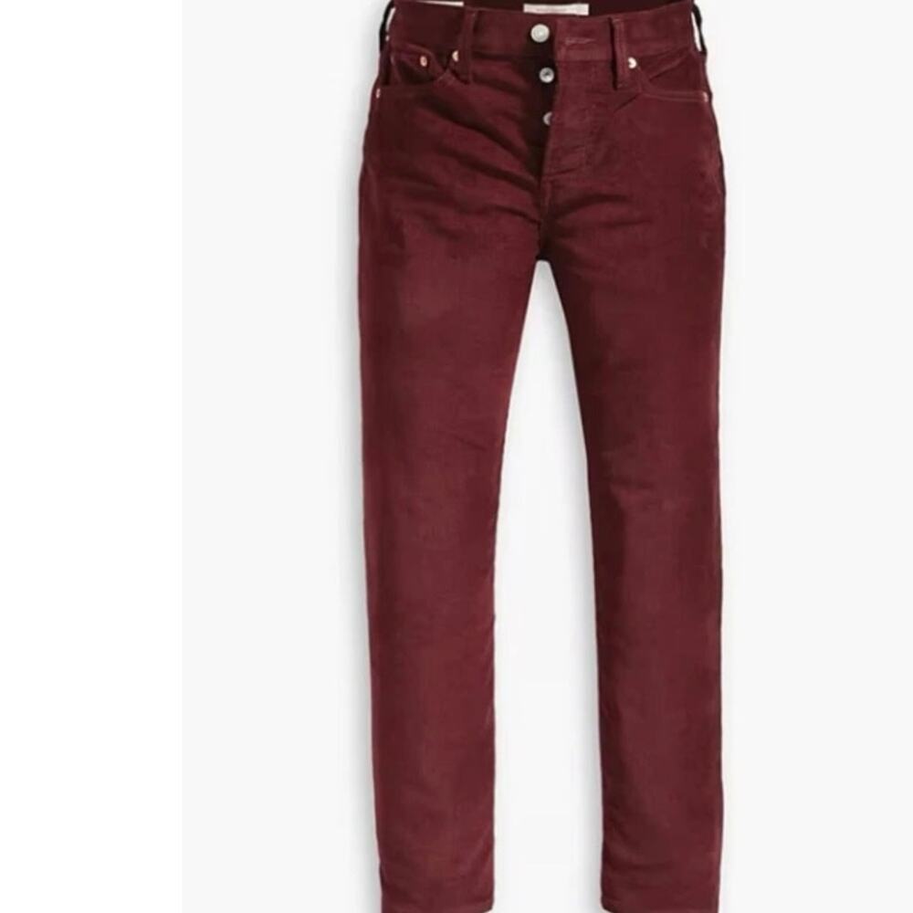 Levi’s PREMIUM WEDGIE STRAIGHT BIG E Burgundy Corduroy Pants jeans-Sz 29